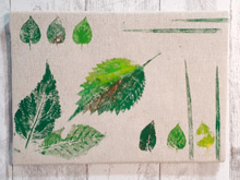 葉っぱのファブリックパネルを作ろう